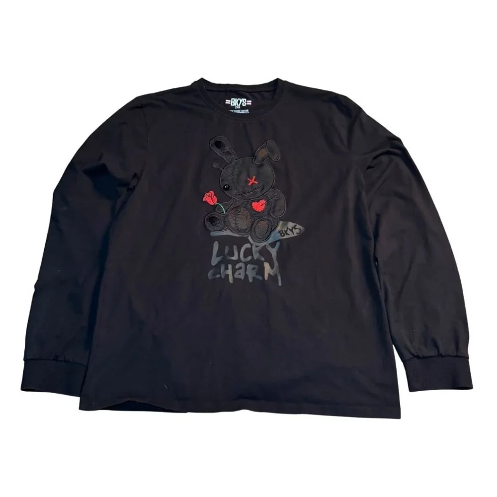 BKYS Lucky Charm Appliqué Bunny Long Sleeve Tee 2XL - Picture 2 of 2